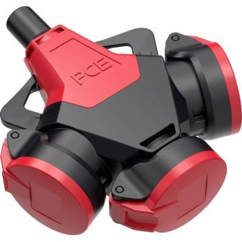 Adaptateur Triplex Caoutchouc 250 V Rouge IP54