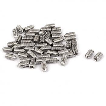 M4 x 8mm Stainless Steel Cone Point Grub Screw 50 Pcs