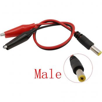 Conector de Enchufe de CC 5,5mm x 2,1mm a Pinzas de Cocodrilo