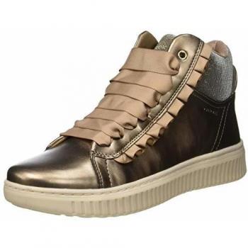 Geox J DISCOMIX GIRL A, Scarpe da Ginnastica per Bambina, Oro