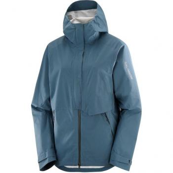 Outerpath 25L Pro de Salomon: Chaqueta Mujer Impermeable en Azul Pálido con Capucha