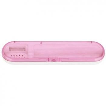 Mini Cepillo UV para Viajes en Estuche Rosa