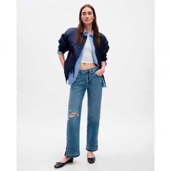 Jeans Donna Taglia 36 REGULAR Lavaggio Acido Vita Media Fit Largo