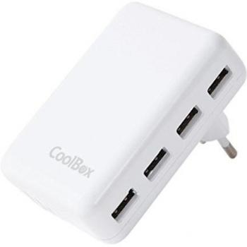 Cargador coolbox 5v 4xusb de 5a para enchufes de pared