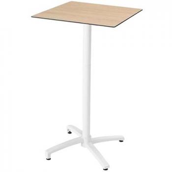 Table Terrasse Haute Oviala 60 × 60 cm Stratifié Chêne Clair, Réglable