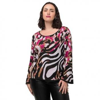 Pullover für Damen, große Größen, rosa, Größe: 54/56, Synthetische Fasern/Baumwolle