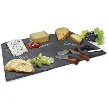 Set de Queso con Bandeja de Pizarra y 3 Cuchillos