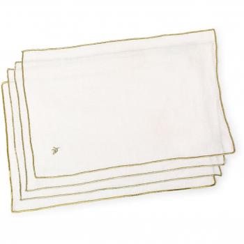 Set de table Febronie en lin blanc/or 30x50 (x4)