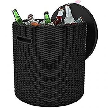 Rattan Cool Stool Box con Frigo Portatile