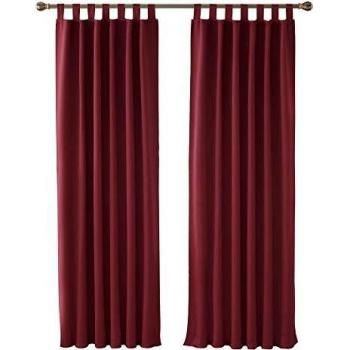 Deconovo Schlafzimmer Vorhang, blickdicht, 290x140 cm, Thermo, Rot