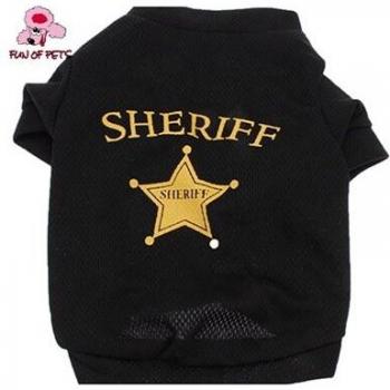 Sheriff Summer Dog Clothes Cool Black (XS-L)
