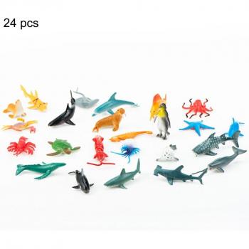24 Pcs Miniature Sea Animals Educational Set