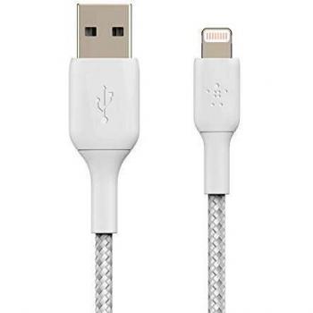 Belkin BoostCharge 3m White Braided USB-A to Lightning Cable
