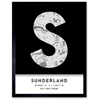 Sunderland Modern Lettered City Map