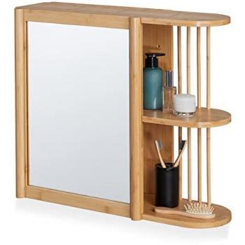 Mobile da Bagno a Muro con Specchio e Ripiani Semiaperti