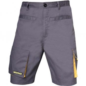 Pantalon court multi-poches gris/jaune taille 46/48 L