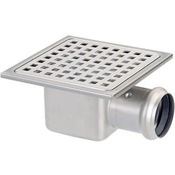 Siphon inox 150x150x88 avec évacuation horizontale 50mm