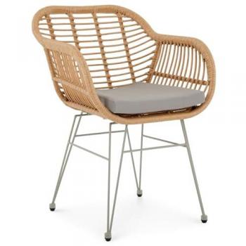Fauteuil de salle à manger PARAMO imitation rotin