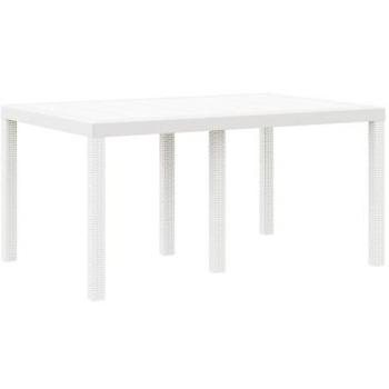 Vidaxl Table de Jardin Blanc 150×100×73 cm Polyrotin