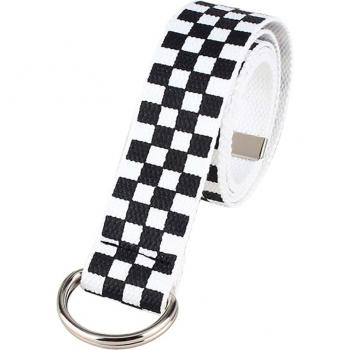 Men's and Women's Casual D-Ring Chessboard Belt