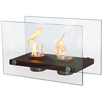 Oniros Duo – Camino da tavolo a etanolo, doppia fiamma, struttura metallica