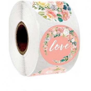 500pcs Floral Love Thank You Stickers Pack