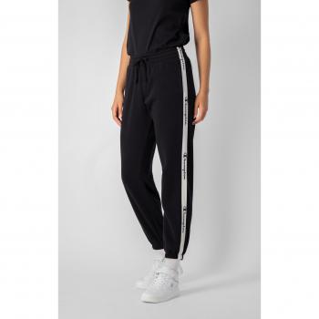 Champion Elastic Cuff Fleece Hose für Damen Schwarz Weiß