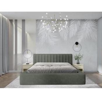 Lit coffre Cervin – Velours Sauge Nocturne – 180x200 cm – Sommier relevable – Élégance contemporaine
