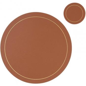 Pil-Proof Leather Table Mat and Coaster Set