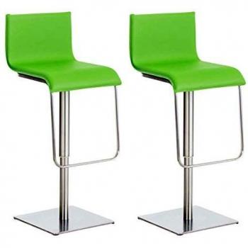 Edelstahl‑Barstühle Limon CLP 2er Set – verstellbar, drehbar, mit Fußstütze