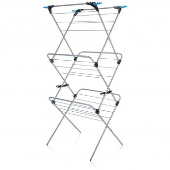 Clothes Airer 3 Tier Indoor Laundry 21m Silver Extra Strong Holds 21kg Minky