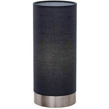 Lampe de table en tissu gris Pasteri, hauteur 25,6 cm