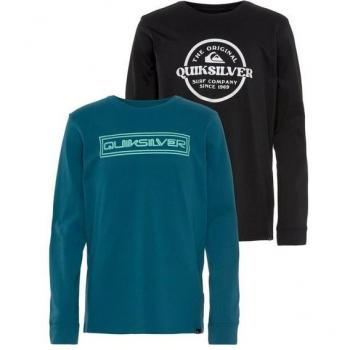 Doppelpack Quiksilver Kinderlangarmshirts für Jungen – Logo‑Design – Größe 16
