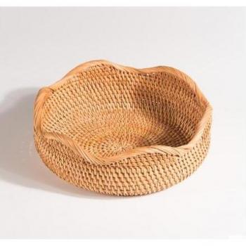 Panier à crâne bleu en rotin