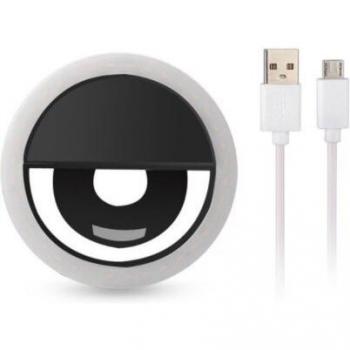Clip-on Selfie Lampje voor Kamers en Smartphones, USB Oplader