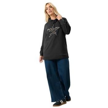 Yours Female Leopard Star Hoodie – Black (26-28)