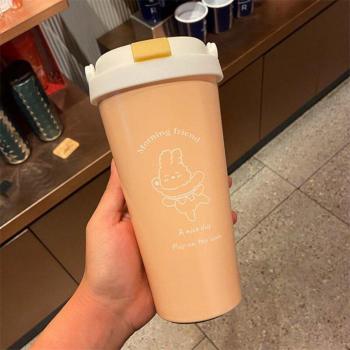 High-Class Business Insulated Coffee Flask, 304 Stainless Steel, 500 ml Volume, Anti-fall Feature, Sustainable Drinkware, Men & Women Compatible, Straw Top, Code J318