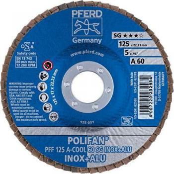 PFERD 67656125 A-Cool Sg Inox + Alu Fächerschleifscheibe Durchmesser 125 mm Bohrungs-Ø 22.23 mm