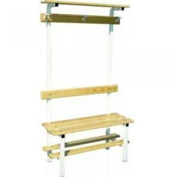 Banco Vestuario Sencillo con Zapatillero, Percha y Estante Superior