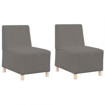 Unità de sofa modulaire sans accoudoirs 2 pièces, gris clair (vidaxl)
