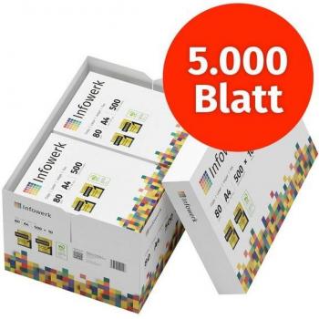 Infowerk Papier Premium 80 g, 10 × 500, Vainqueur du Test PEFC