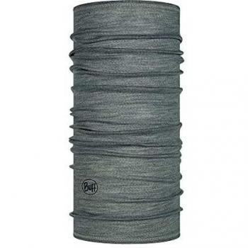Buff Lightweight Merino Wool Neck Warmer Solid Light Grey One Size