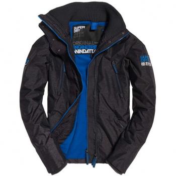Superdry Herren Polar Windangriff, Charcoal Marl/Denby Blue