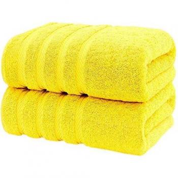 Casa Copenhagen Bella Paquet de 2 Serviettes de Bain Bouton d'or Jaune