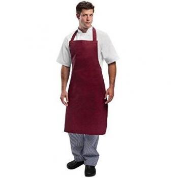 Whites Unisex Chef Bib Apron in Burgundy, Size: 965x711mm