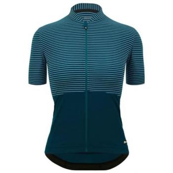 Maglia Santini Turchese a Righe manica corta