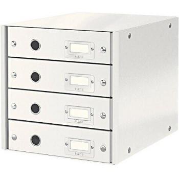 Leitz WOW Click & Store Drawer Cabinet 4 drawers A4 White