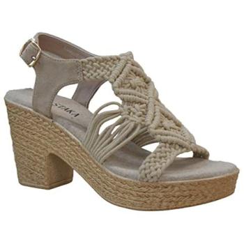 Women's Summer Beaded Strappy Wedge Espadrilles – Cream 6