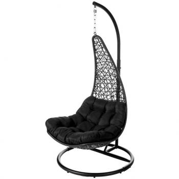 Silla de terraza colgante negra de acero