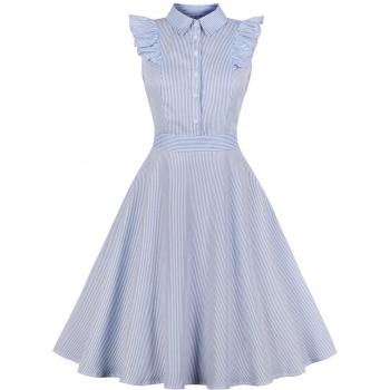 Vestido de Camisa Sin Mangas Estilo Pin Up